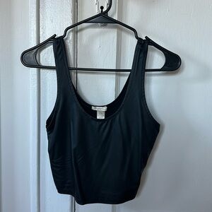 Black Pleather Crop Top